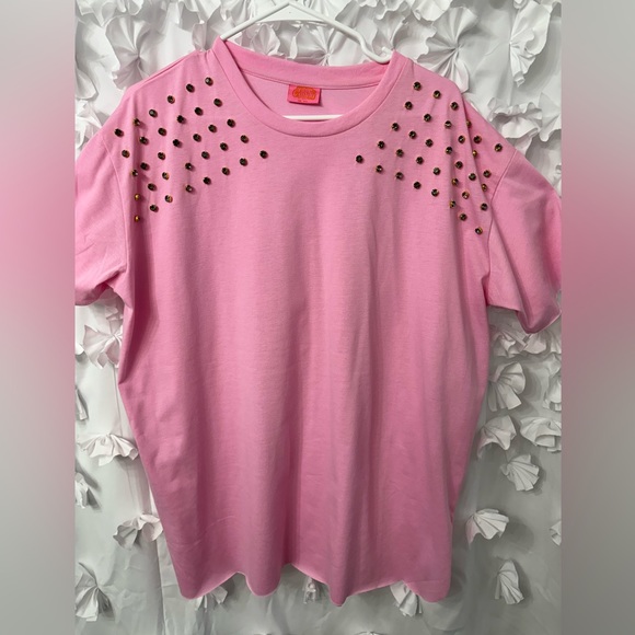 Hair Candy Pink Studded Tee - Picture 2 of 6